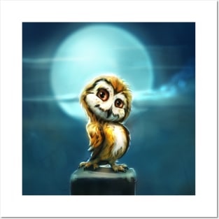 Owl in the night Posters and Art
